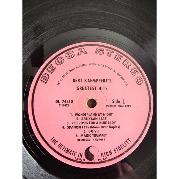 Vintage Bert Kaempfert's and his Orchestra Greatest Hits Decca Stereo DL 74810 - Picture 4 of 7